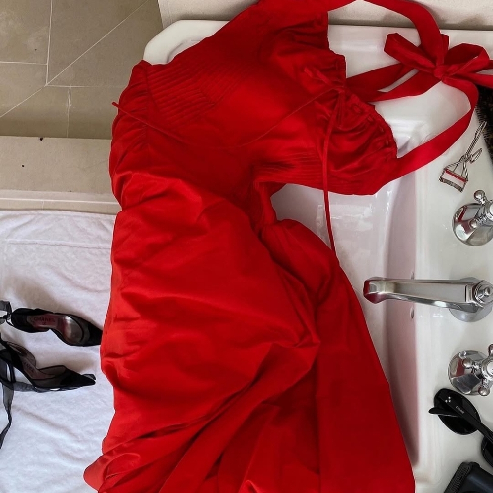 HOUSE OF CB “COQUETTE” SCARLET HALTER MIDI DRESS - Picture 5 of 5